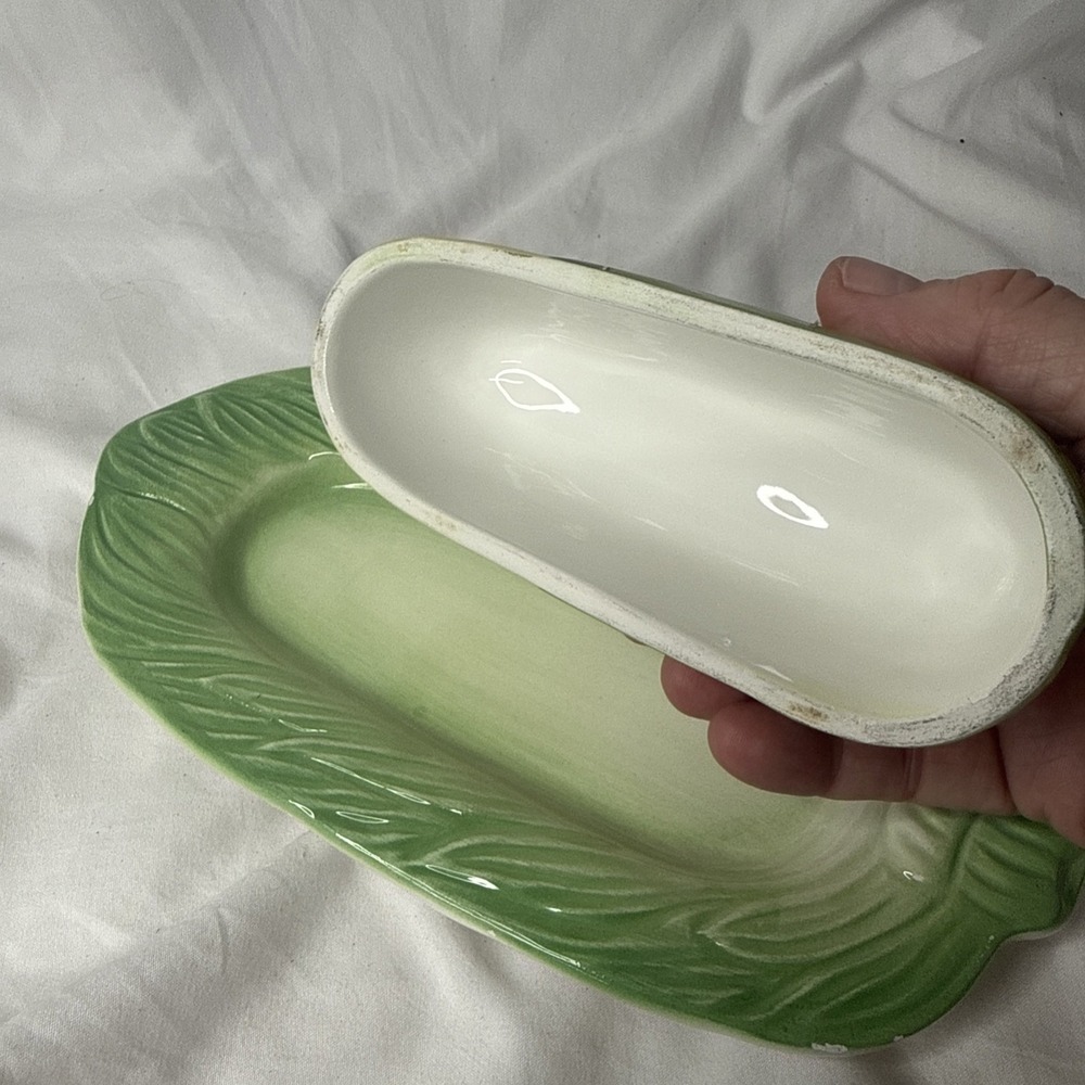 VTG Italian Pottery Corn Cob Maize Butter Dish Bresolin Kitsch Whimsy Cottage - Picture 2 of 9